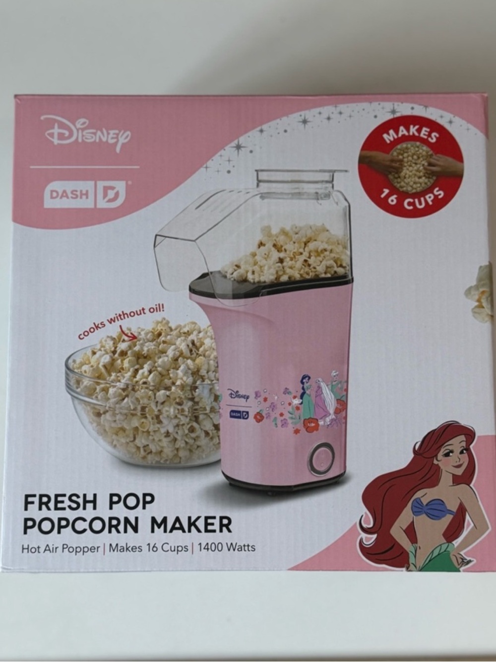 Ash Pink Disney Ariel Hot Air Popcorn Maker